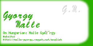 gyorgy malle business card